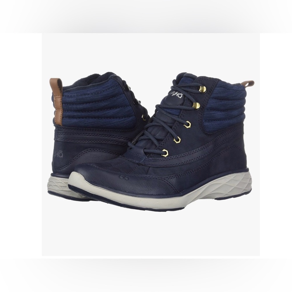 Ryka Women's Navy Blue Ankle Boots Size 5 Water-Repellent Lace-Up Boots NEW - Picture 8 of 10